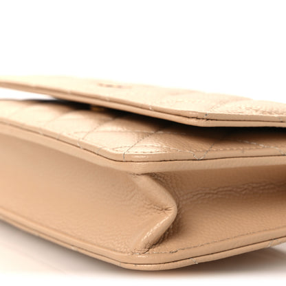 Chanel Caviar Quilted Wallet on Chain WOC Beige 11 of 13