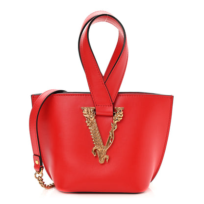 Versace Vitello Virtus Top Handle Bag Red 1 of 7