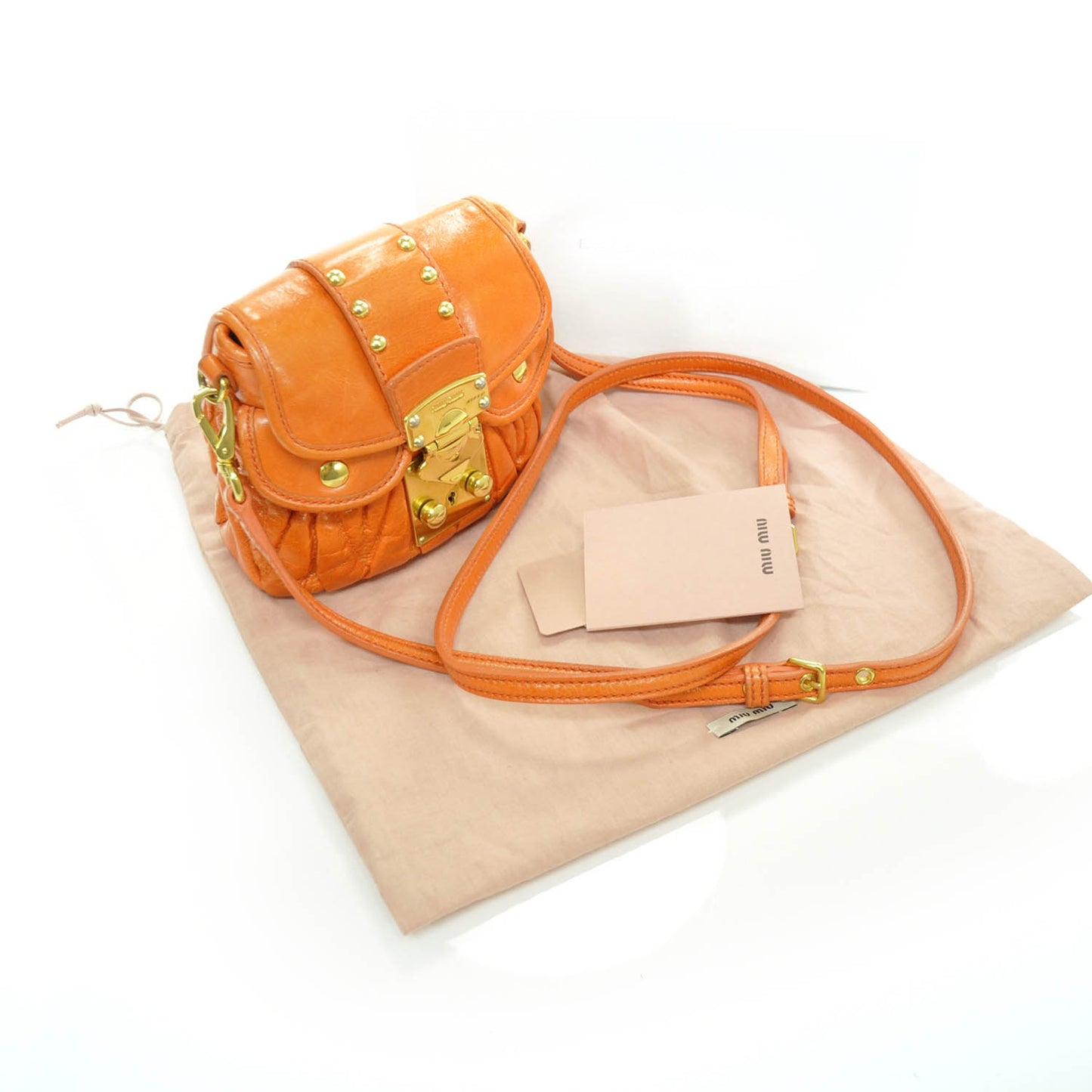 Leather Matelasse Lux Coffer Sling Papaya