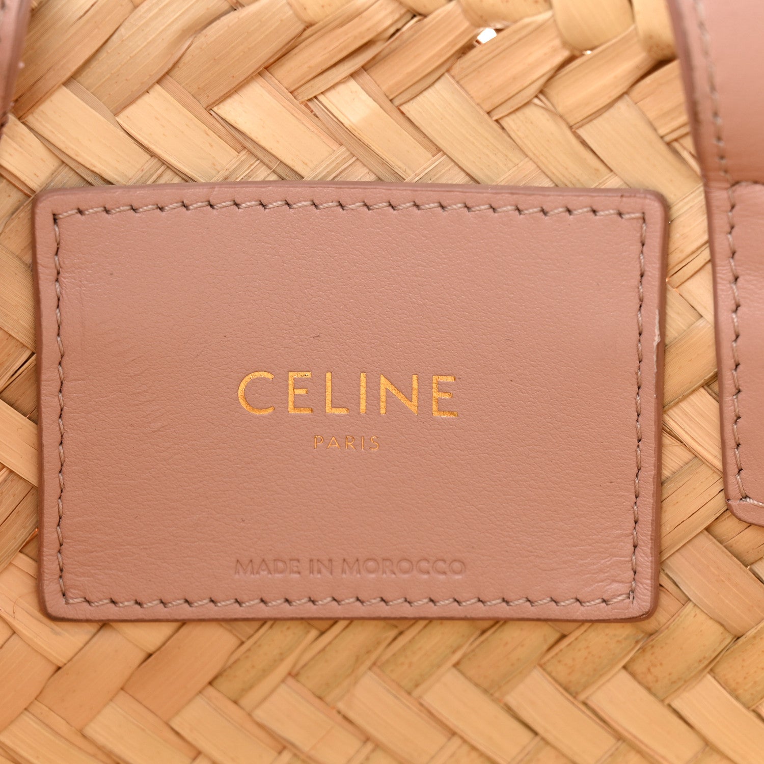 Celine Raffia Calfskin Triomphe Teen Panier Vintage Pink 6 of 9
