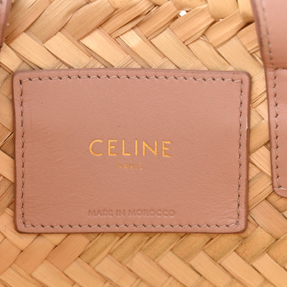Celine Raffia Calfskin Triomphe Teen Panier Vintage Pink 6 of 9