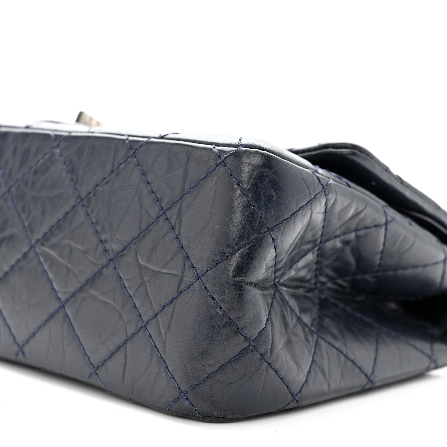 Chanel Aged Calfskin Quilted 2.55 Reissue 226 Flap Navy Blue 10 of 12