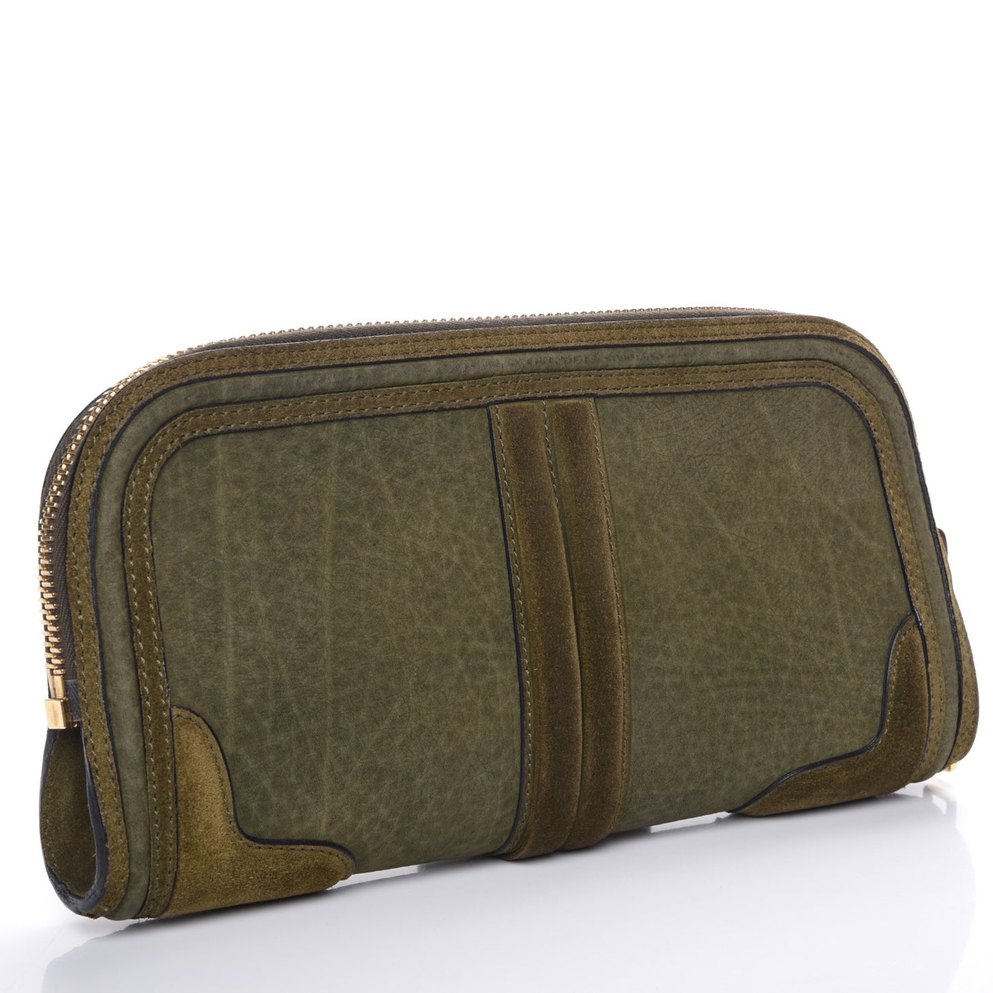 Prorsum Grainy Nubuck Alma Fox Clutch Olive