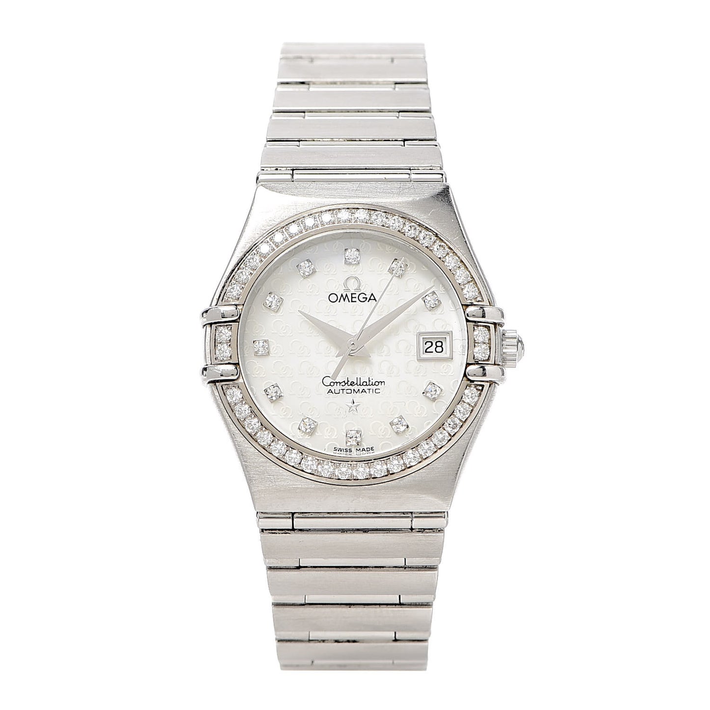 Stainless Steel Diamond Bezel Mother of Pearl 25mm Constellation Quartz Watch 1498.75.00
