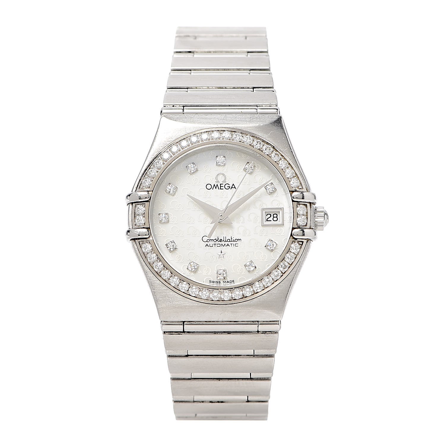 Omega Stainless Steel Diamond Bezel Mother of Pearl 25mm Constellation Quartz Watch 1498.75.00 1 of 7