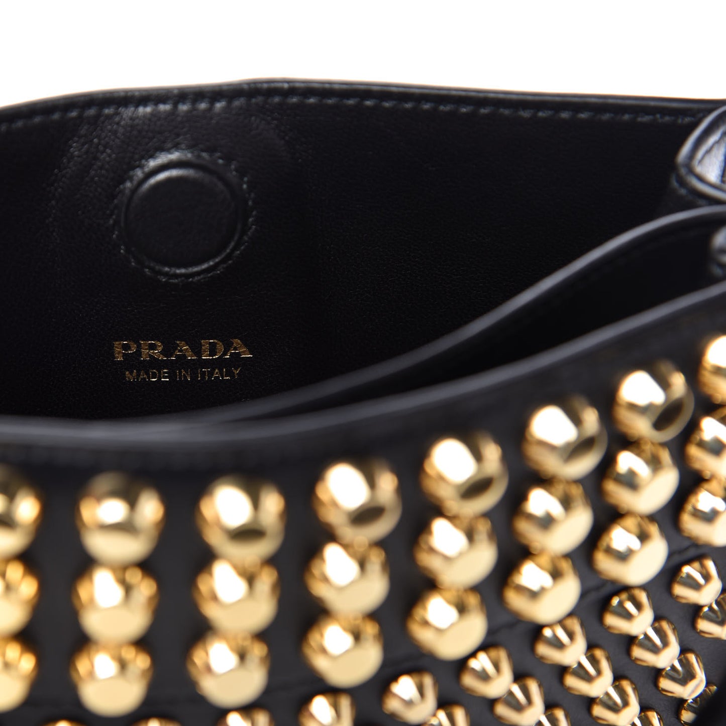 City Calfskin Studded Small Margit Bag Black