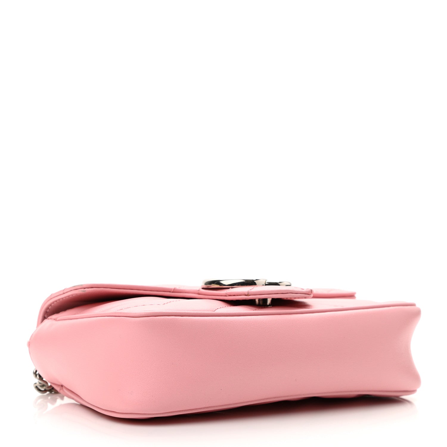 Gucci Calfskin Matelasse Super Mini GG Marmont Shoulder Bag Wild Rose 4 of 13