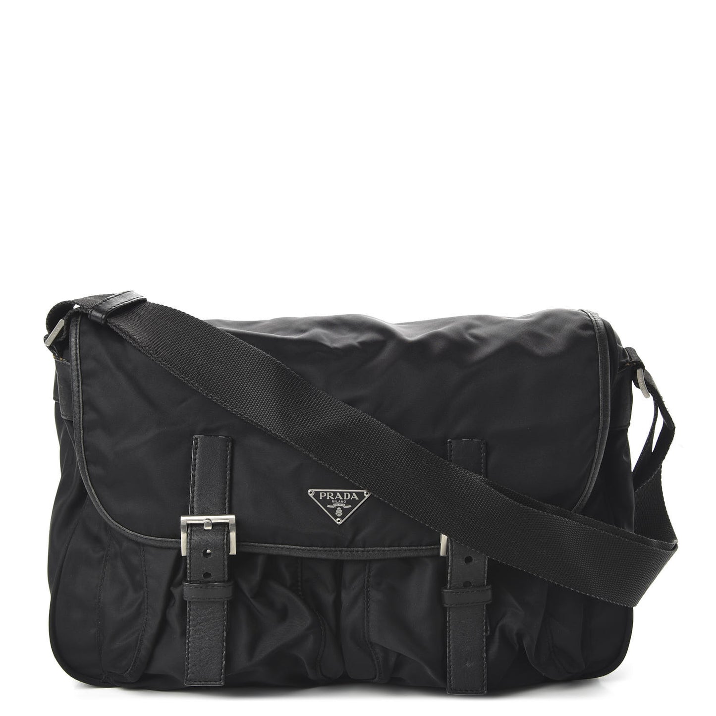 Nylon Vela Messenger Bag Black