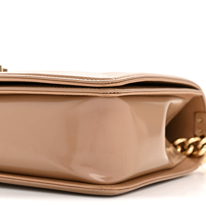 Chanel Iridescent Patent Calfskin New Medium Boy Flap Beige 10 of 12