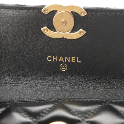 Chanel Calfskin Quilted Perfect Fit Coin Purse With Chain Black 6 of 12
