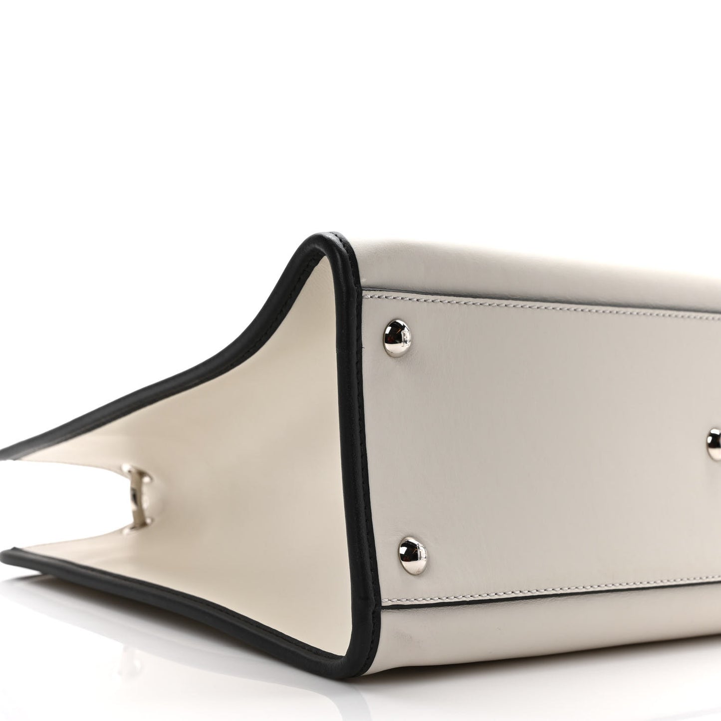 Vitello Century Velvet F is Fendi FF Embroidered Regular Runaway Satchel White Black