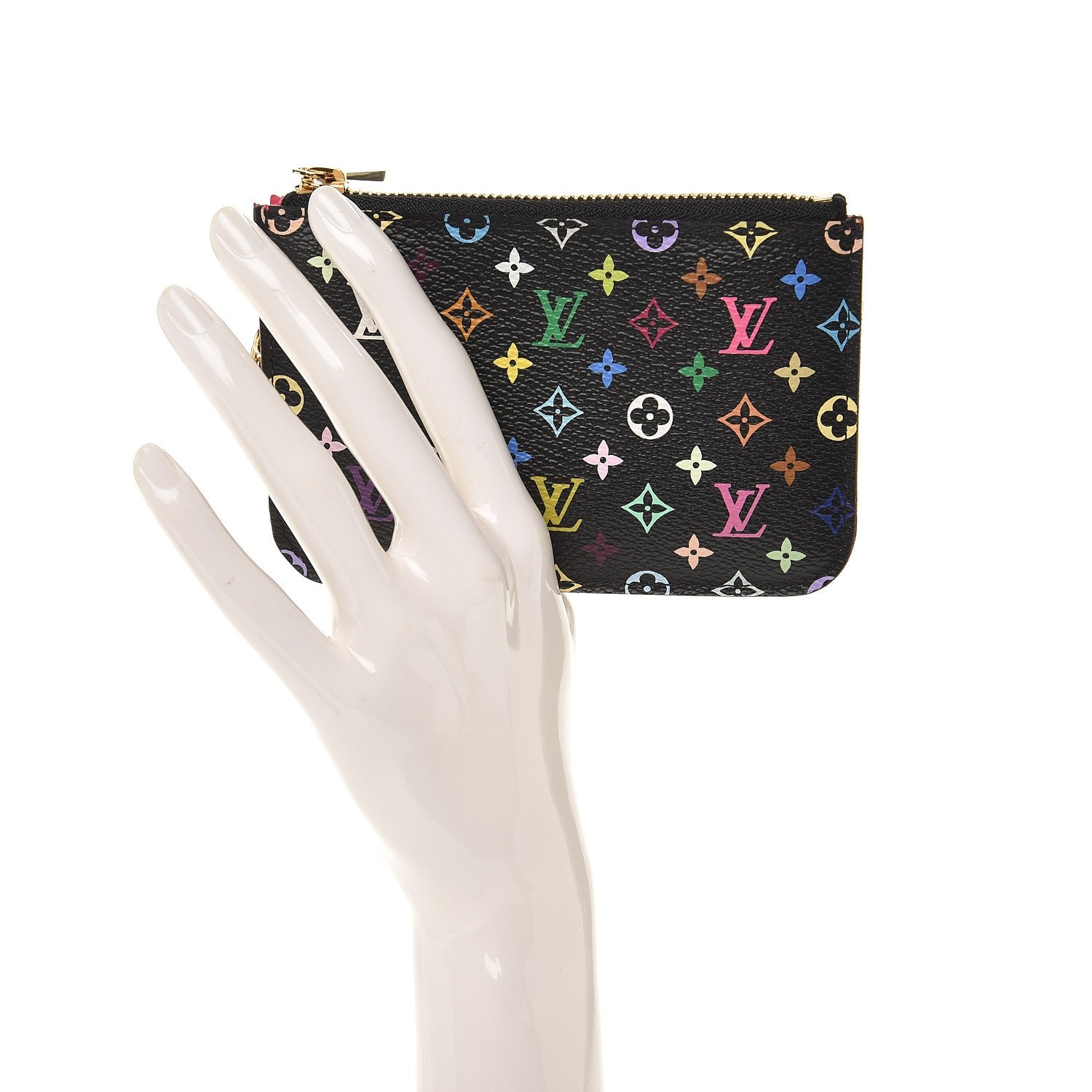 Louis Vuitton Monogram Multicolor Key Pouch Black Grenade 2 of 8