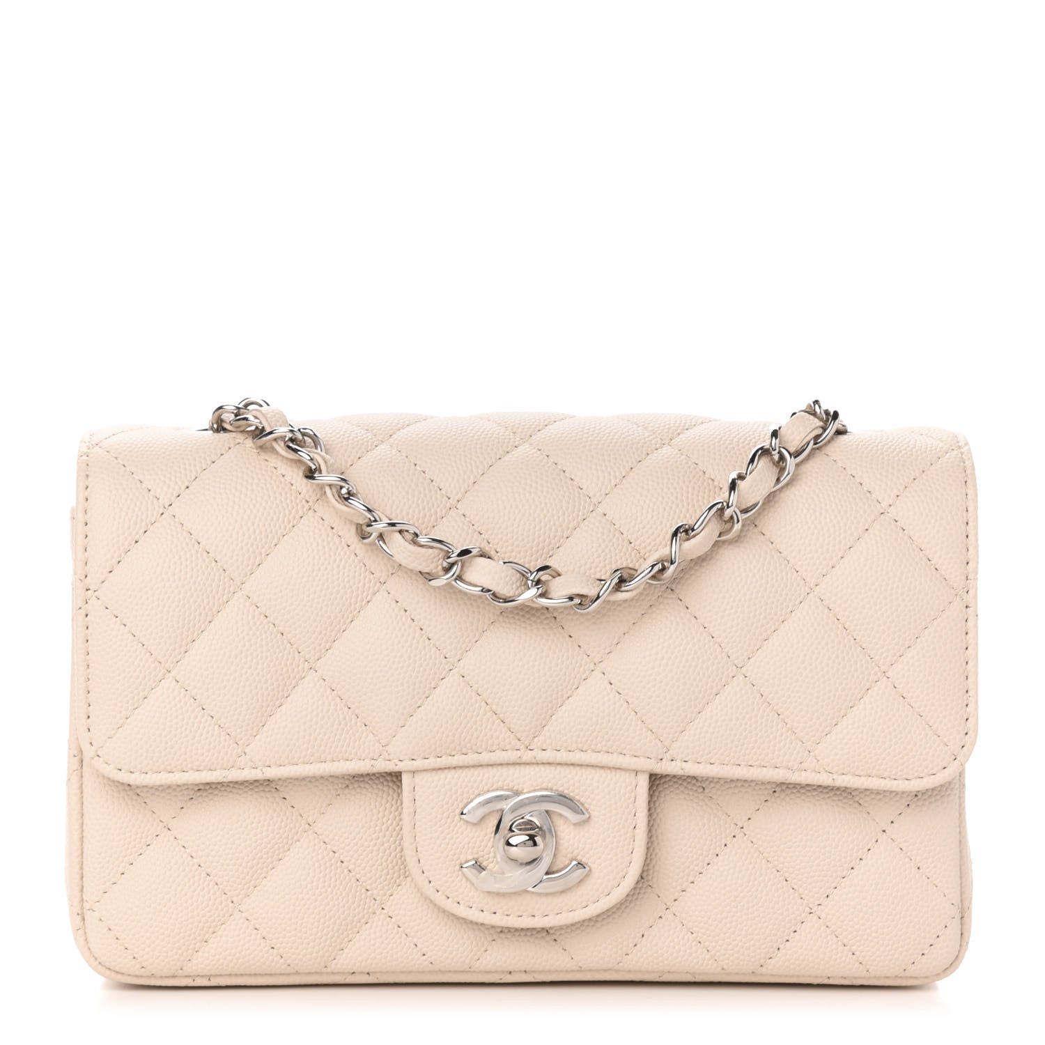 Chanel Caviar Quilted Mini Rectangular Flap Light Beige 1 of 11