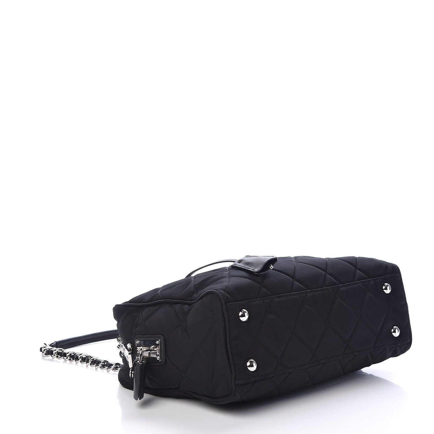 Prada Nylon Tessuto Impuntu Quilted Shoulder Bag Black 4 of 8