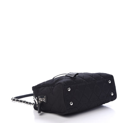 Prada Nylon Tessuto Impuntu Quilted Shoulder Bag Black 4 of 8