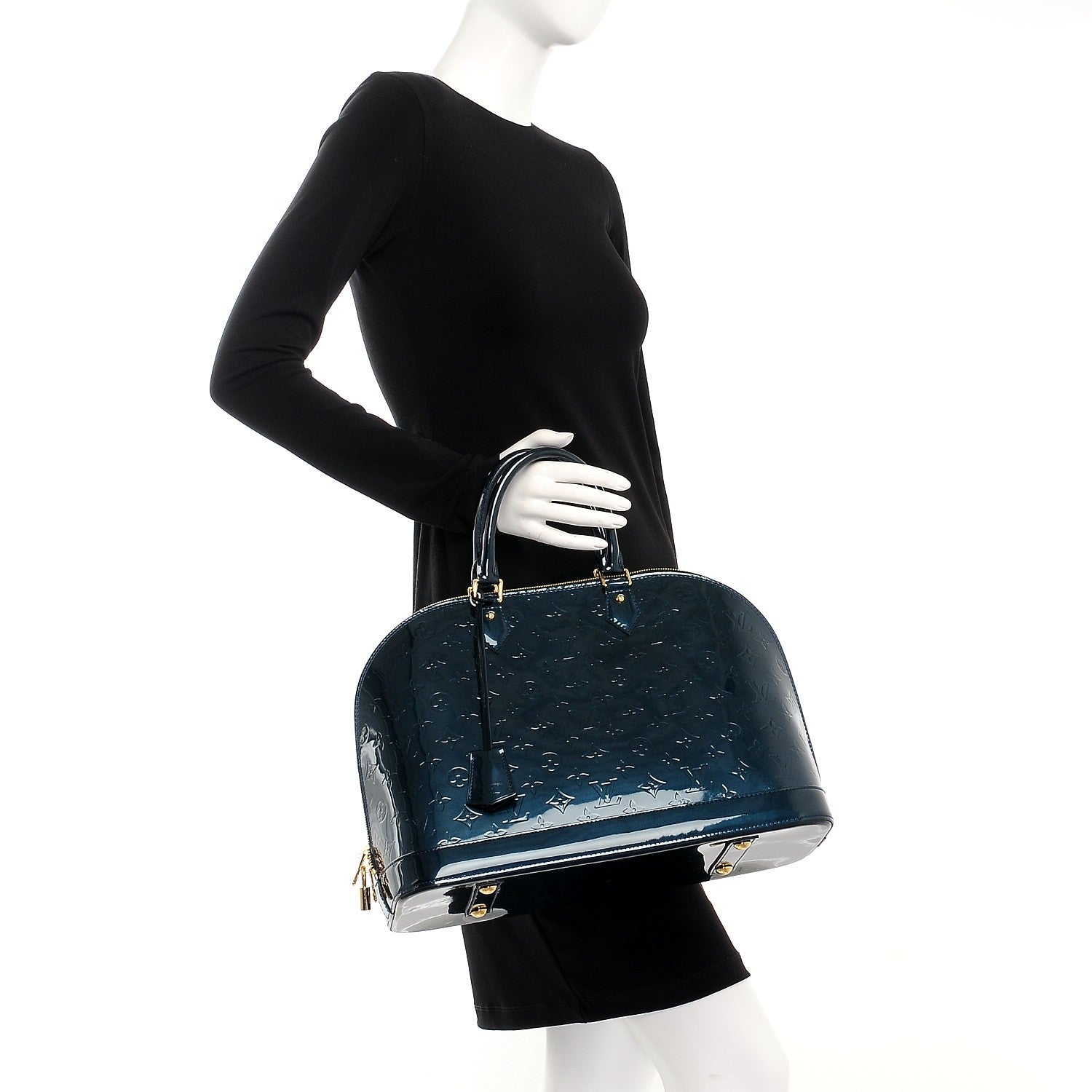 Louis Vuitton Vernis Alma GM Blue Nuit 2 of 9