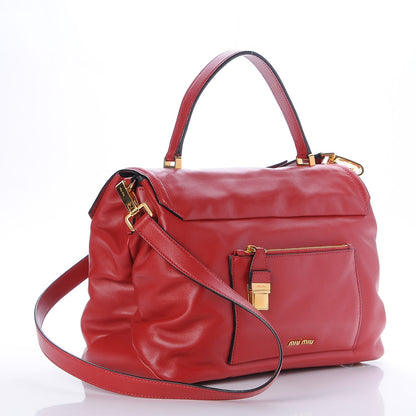 Miu Miu Vitello Soft Tote Fuoco 4 of 9