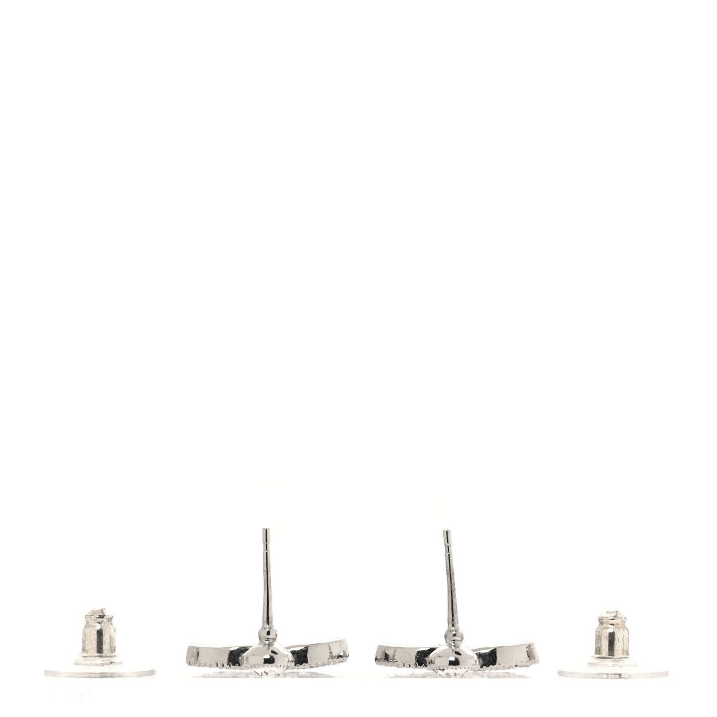 Crystal CC Drop Earrings Silver
