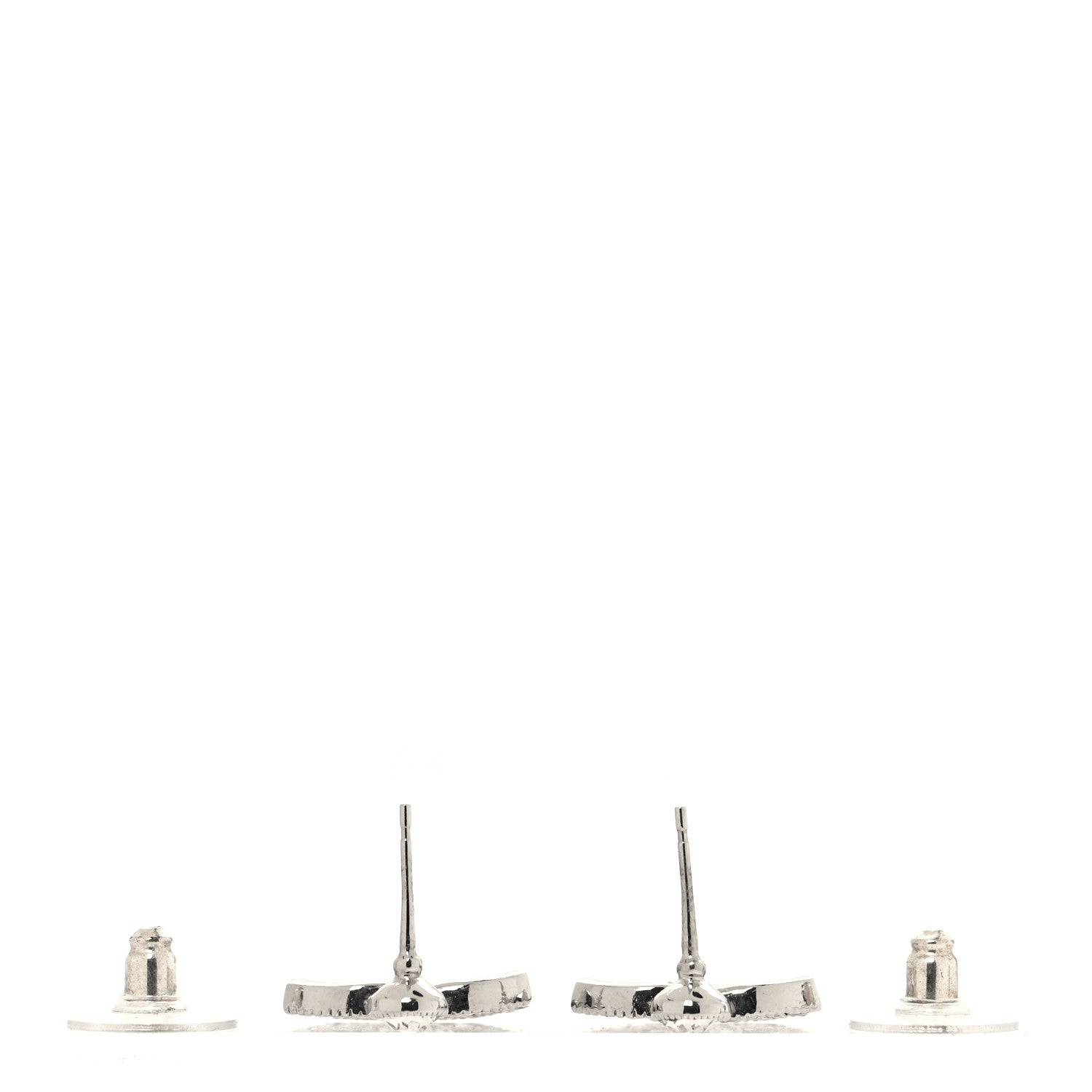 Chanel Crystal CC Drop Earrings Silver 3 of 5