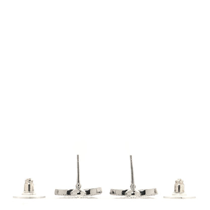 Chanel Crystal CC Drop Earrings Silver 3 of 5