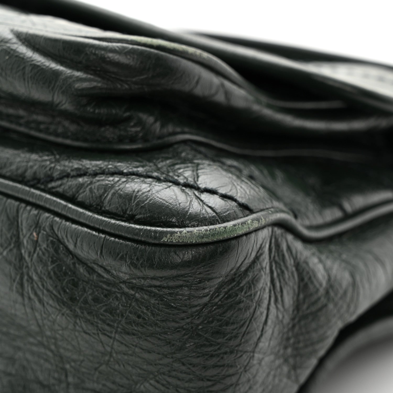 Saint Laurent Crinkled Lambskin Matelasse Monogram Medium Niki Chain Satchel Dark Green 11 of 11