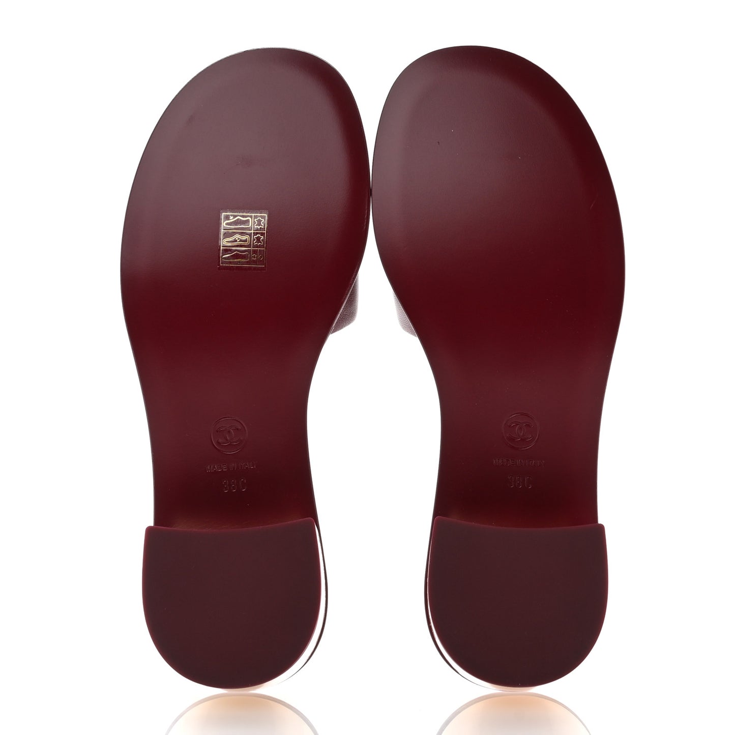 Lambskin CC Mules 38 Burgundy