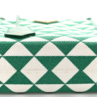 Prada Jacquard Saffiano Triangolo Symbole Embroidered Micro Tote Mango White 10 of 11