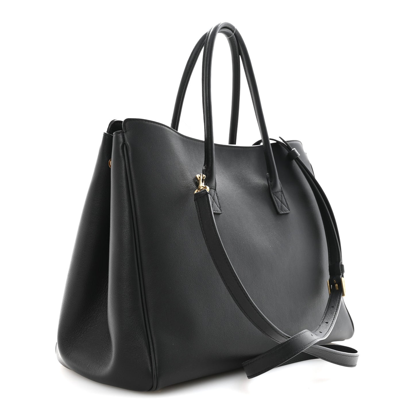 Smooth Calfskin Hampton Carry All Bag Black