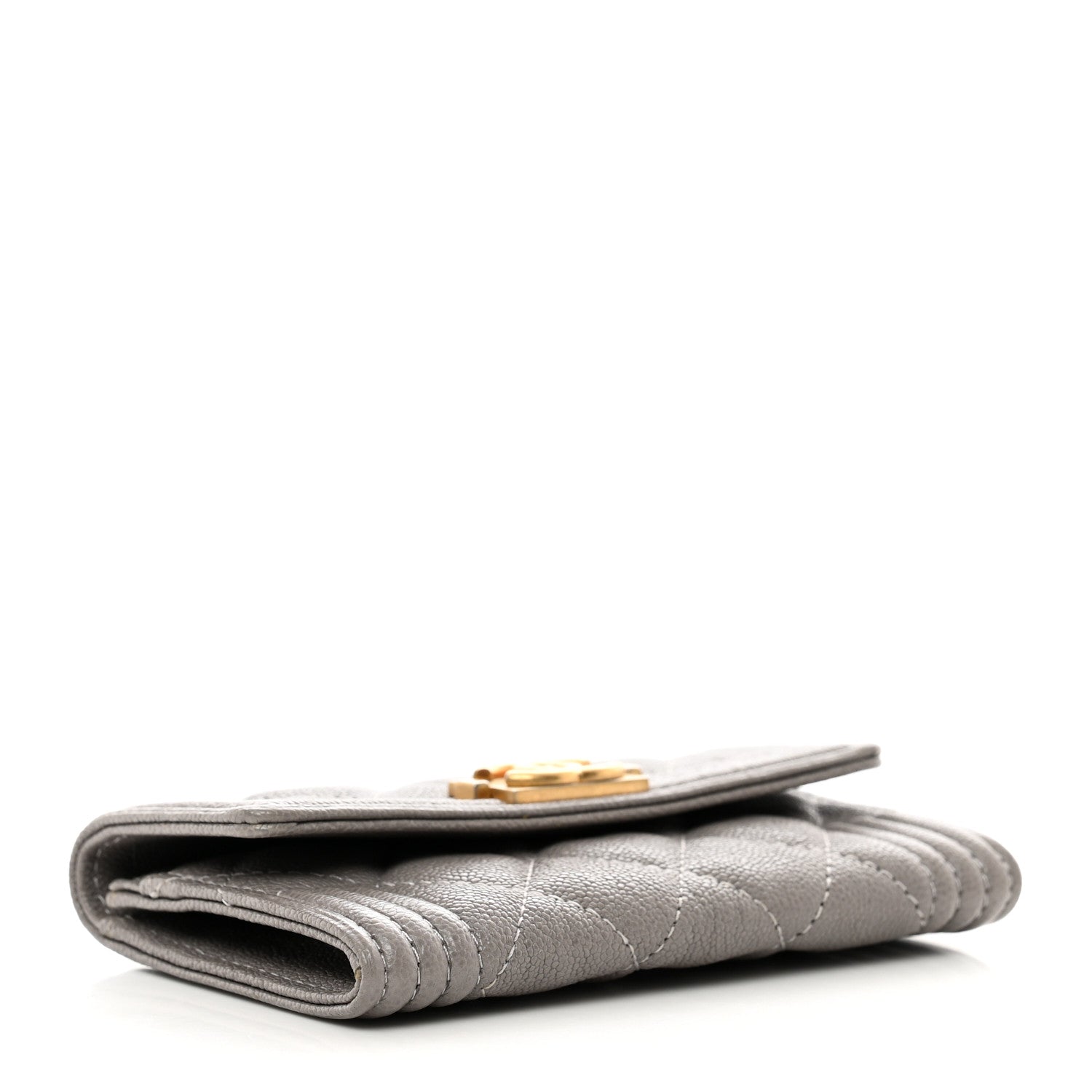 Chanel Caviar Quilted Boy Flap Card Holder Grey 4 of 8