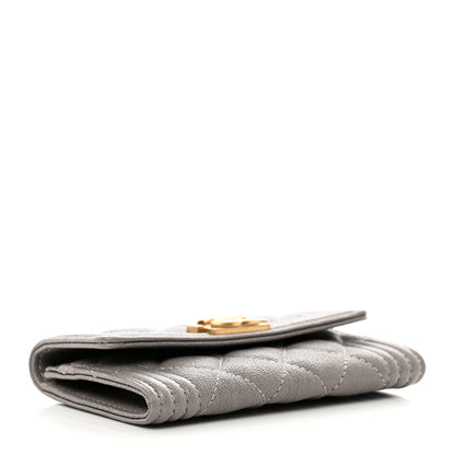 Chanel Caviar Quilted Boy Flap Card Holder Grey 4 of 8