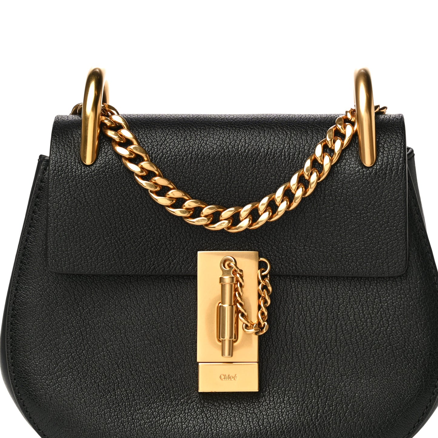 Grained Lambskin Mini Drew Shoulder Bag Black