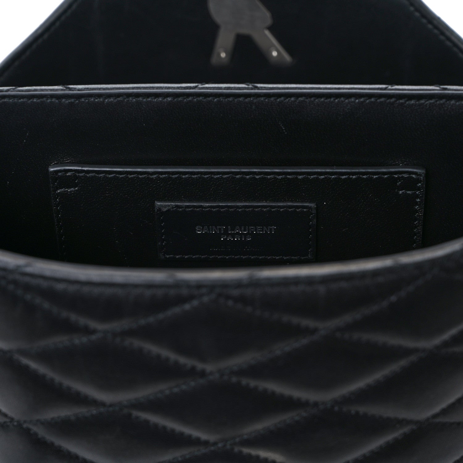 Saint Laurent Lambskin Quilted Monogram June Box Bag Black 6 of 12