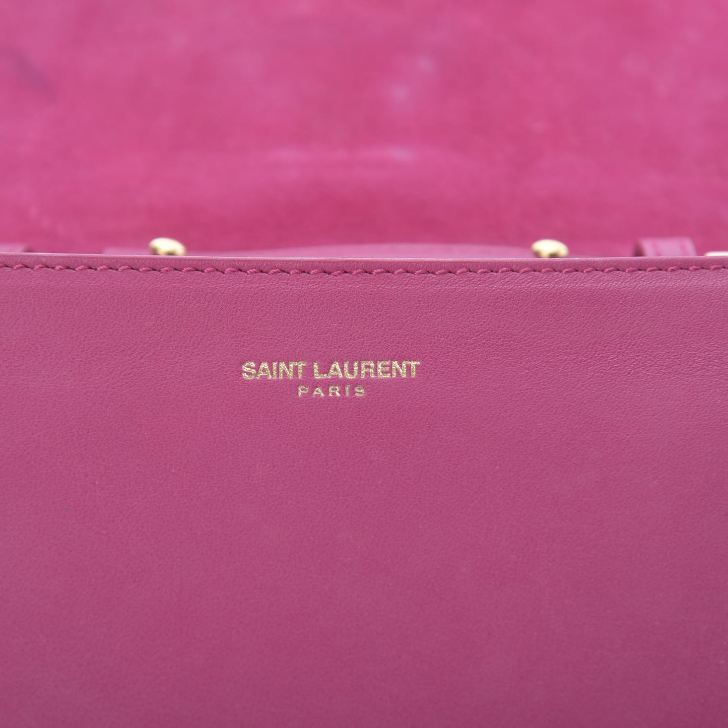 Calfskin Small Classic Y Satchel Fuchsia