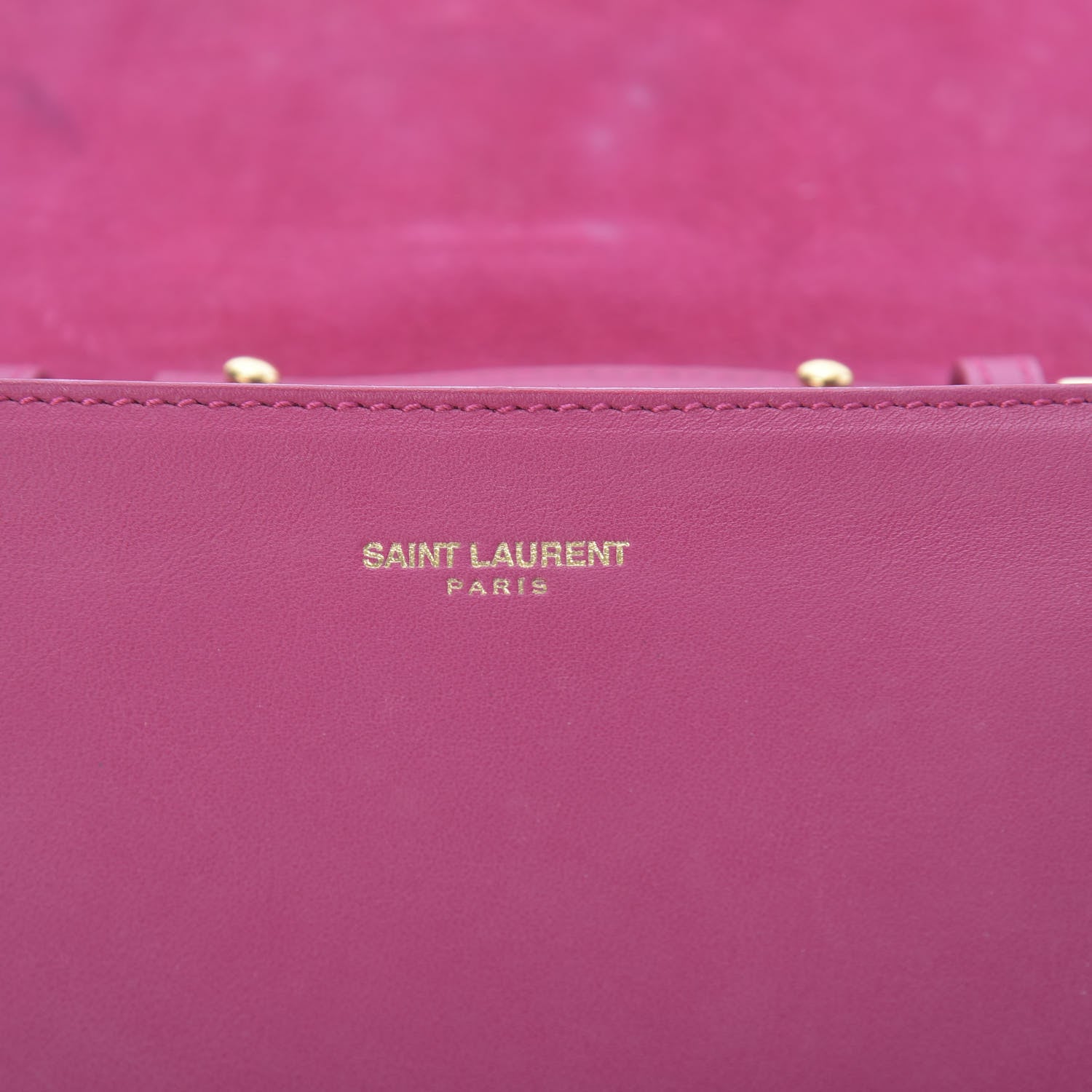 Saint Laurent Calfskin Small Classic Y Satchel Fuchsia 9 of 14