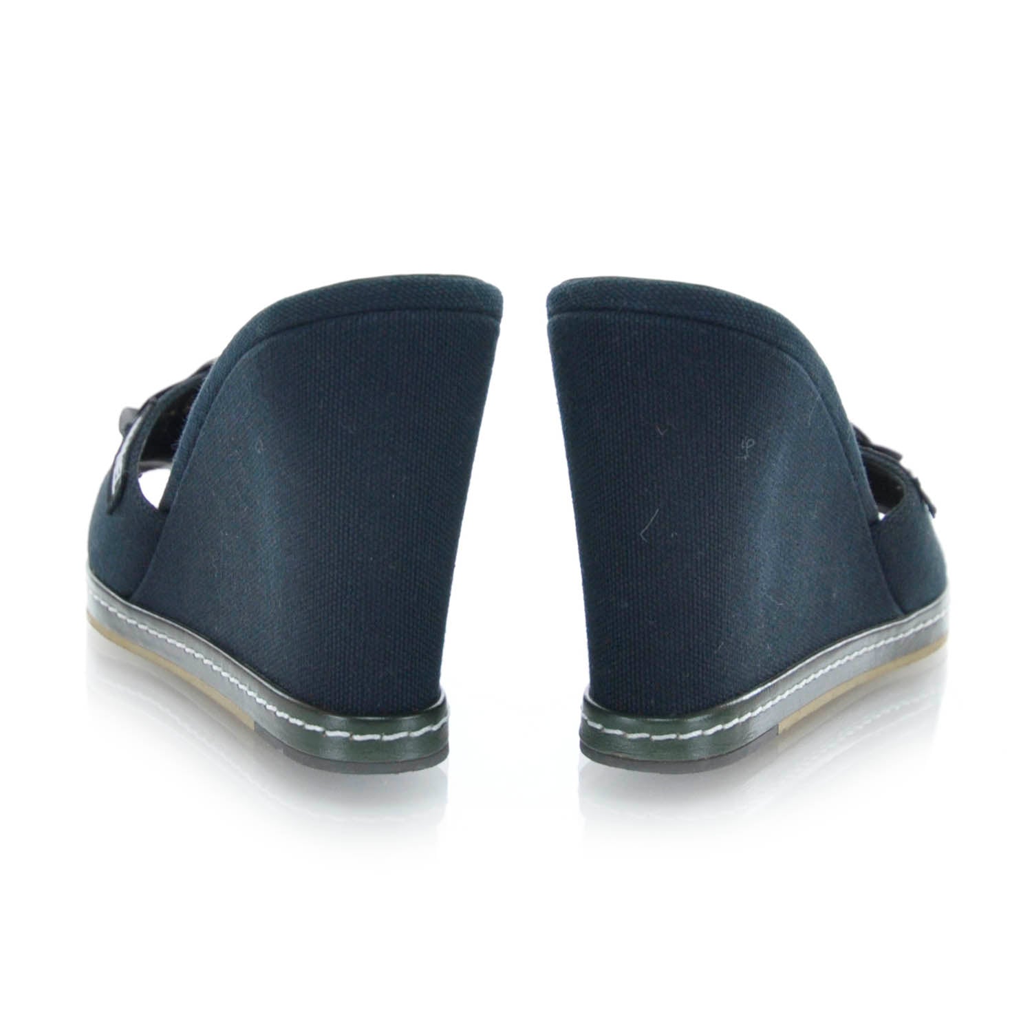 Chanel Canvas Camellia Wedge Sandals 39 3 of 5