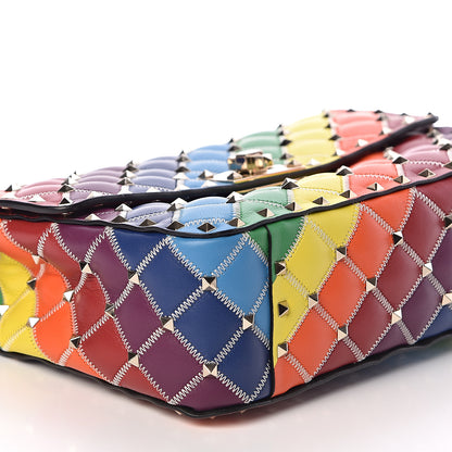 Valentino Garavani Lambskin Medium Rockstud Spike Shoulder Bag Rainbow 8 of 9