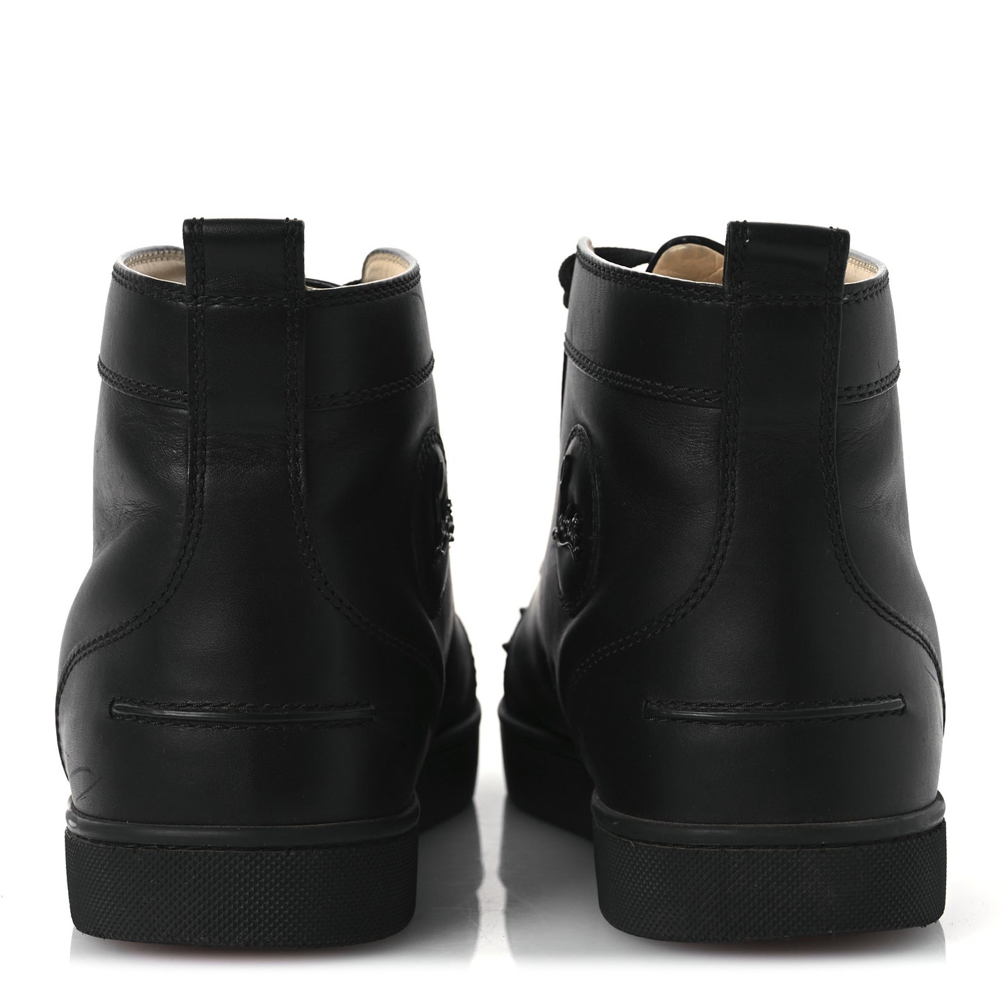 Calfskin Mens Lou Spikes High Top Sneakers 43 Black