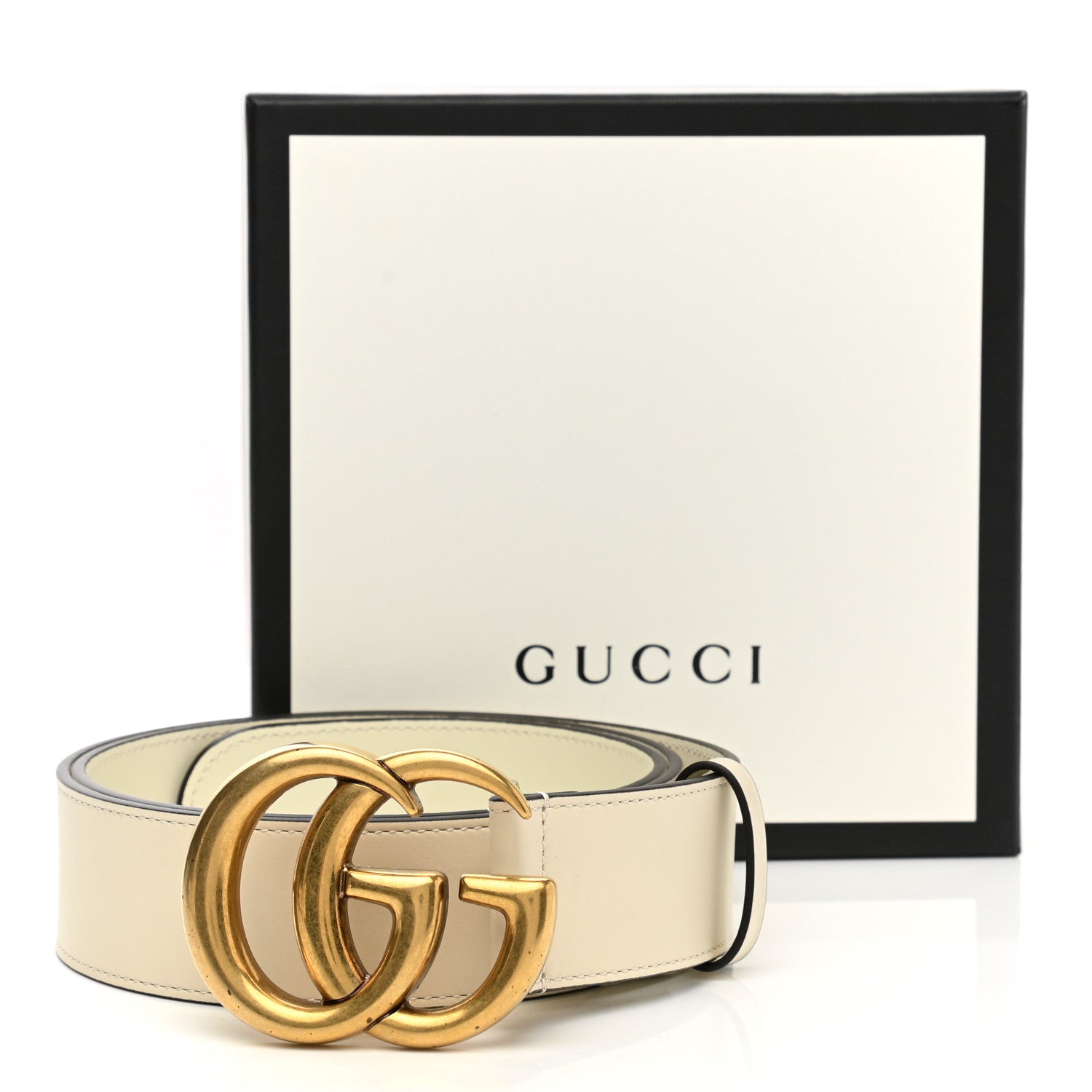 Gucci Calfskin Double G 40mm Belt 95 38 Mystic White 6 of 6