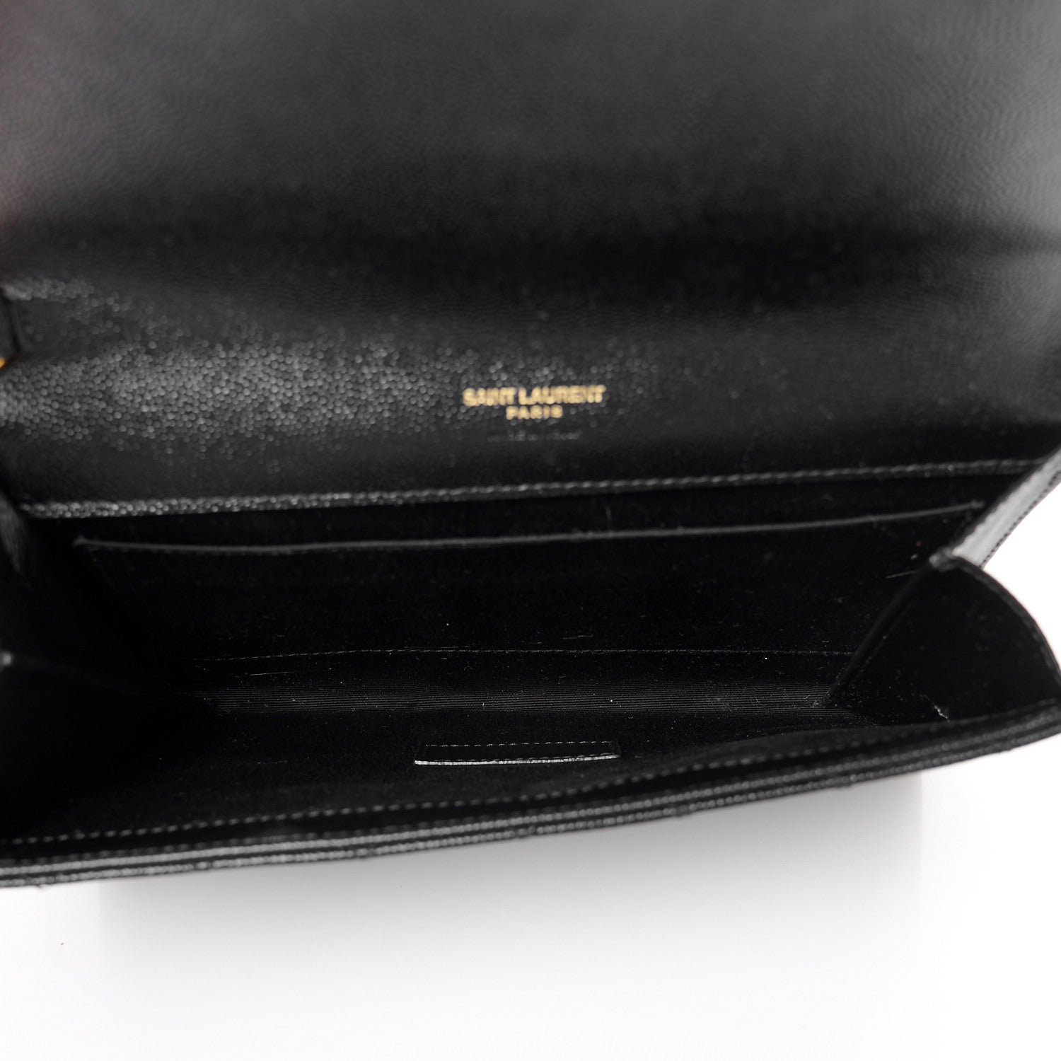 Saint Laurent Grain De Poudre Textured Mixed Matelasse Triquilt Monogram Clutch Black 5 of 10