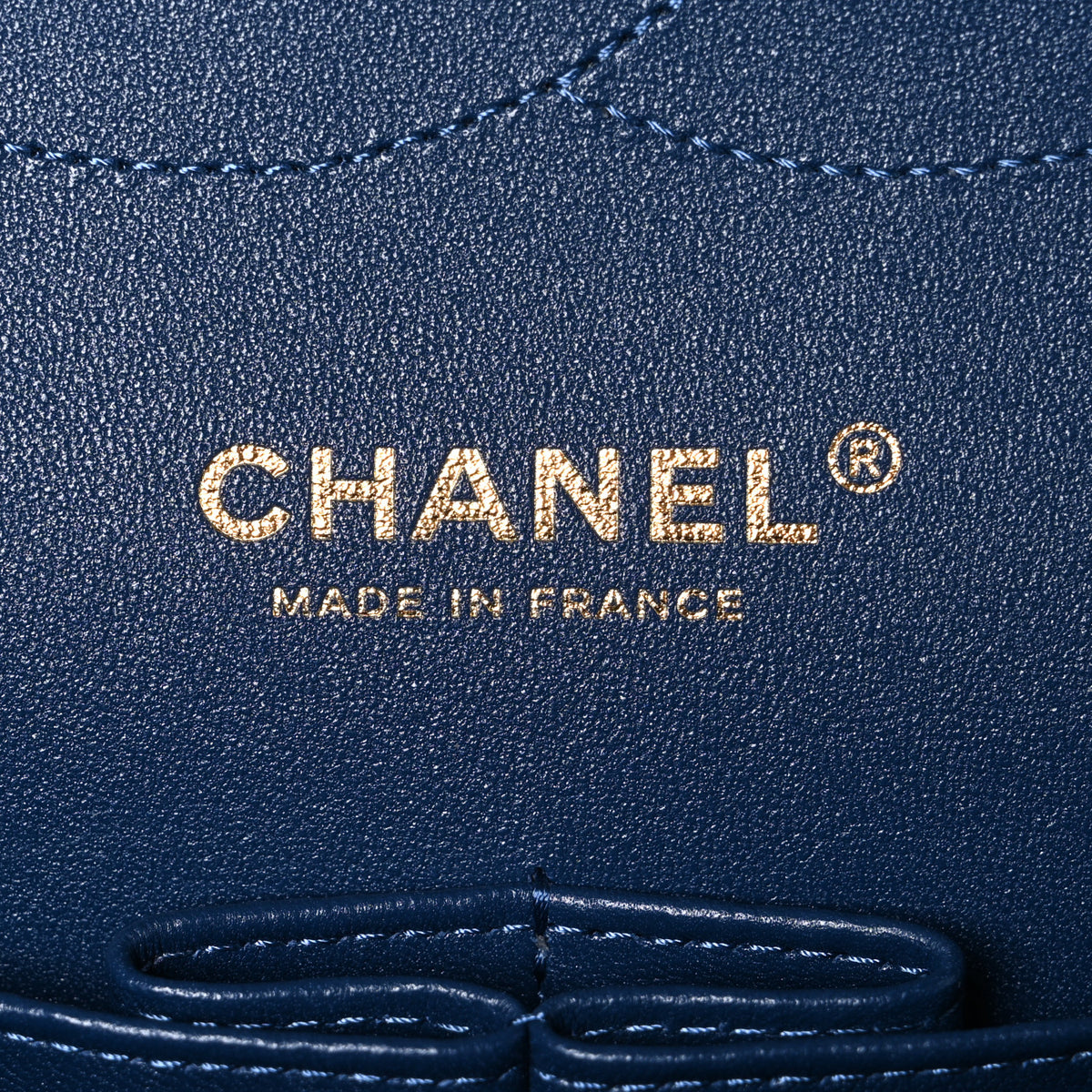 Caviar Quilted Jumbo Double Flap Navy Blue