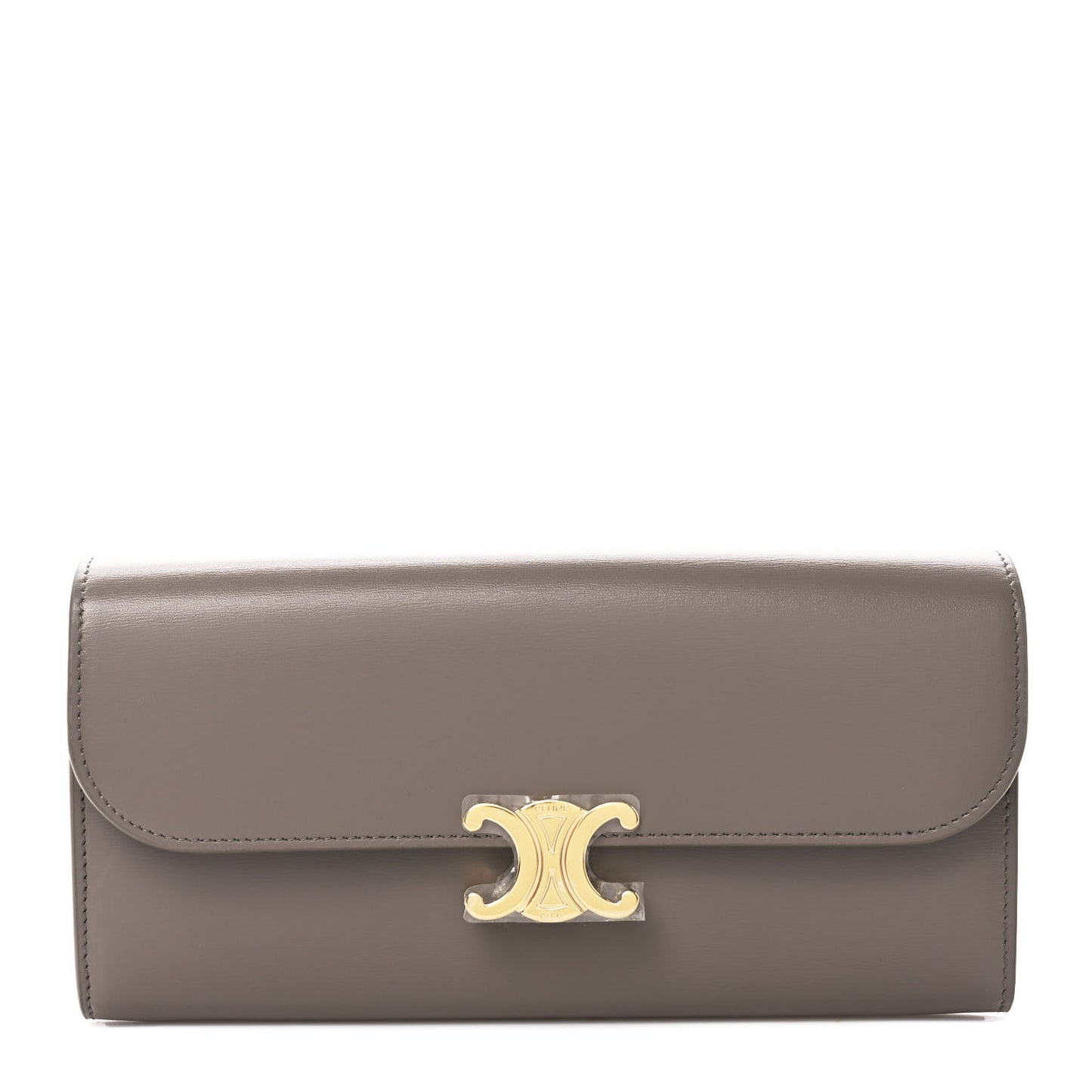 Shiny Calfskin Large Triomphe Wallet Pebble