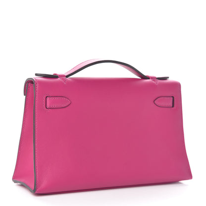 Hermes Swift Kelly Pochette Clutch Rose Pourpre 3 of 27