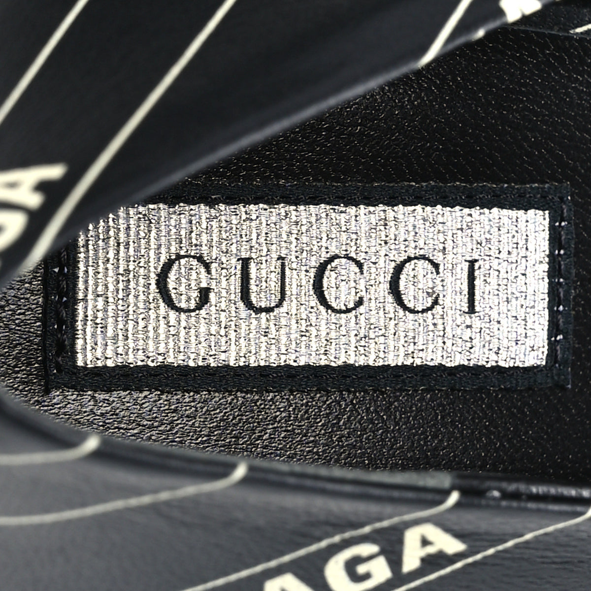 X Gucci Calfskin Logo Print Knife 80mm Pumps 37.5 Black