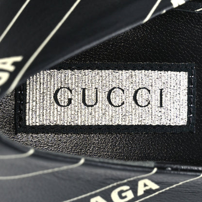 Balenciaga X Gucci Calfskin Logo Print Knife 80mm Pumps 37.5 Black 7 of 10