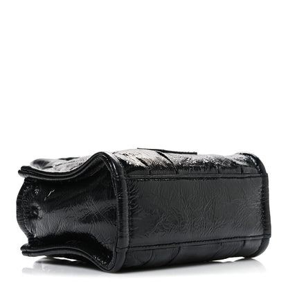 Marc Jacobs Shiny Crinkled Calfskin Mini The Tote Bag Black 4 of 10