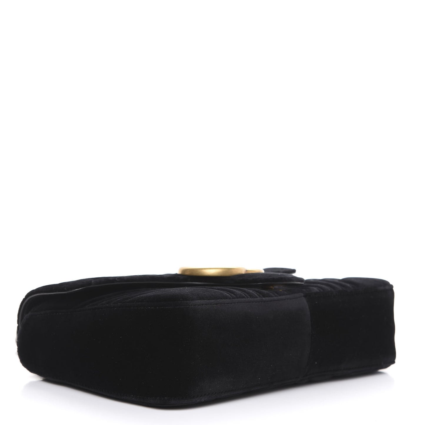 Velvet Matelasse Medium GG Marmont Shoulder Bag Black