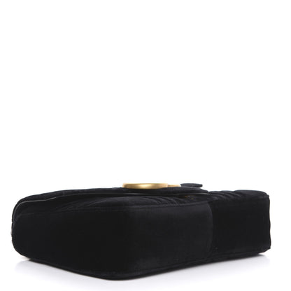 Gucci Velvet Matelasse Medium GG Marmont Shoulder Bag Black 4 of 10