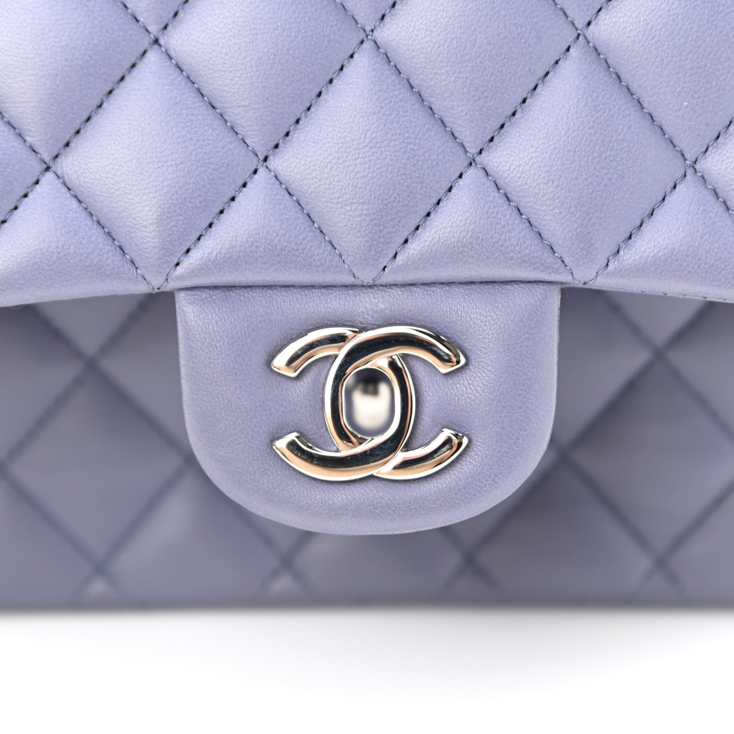 Chanel Lambskin Quilted Medium Double Flap Light Purple 15 of 16