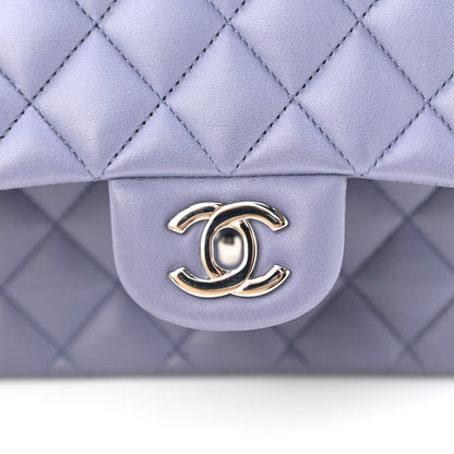 Chanel Lambskin Quilted Medium Double Flap Light Purple 15 of 16