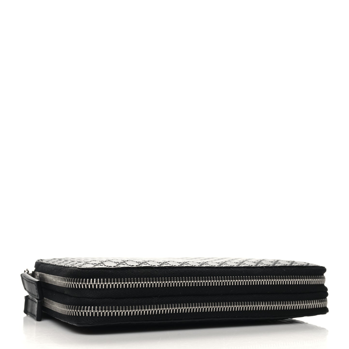 Microguccissima Zip Around Top Handle Travel Wallet Black
